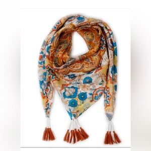 Pom Pom At Home Barcelona 100% Silk Tassel Mandala Bohemian Scarf